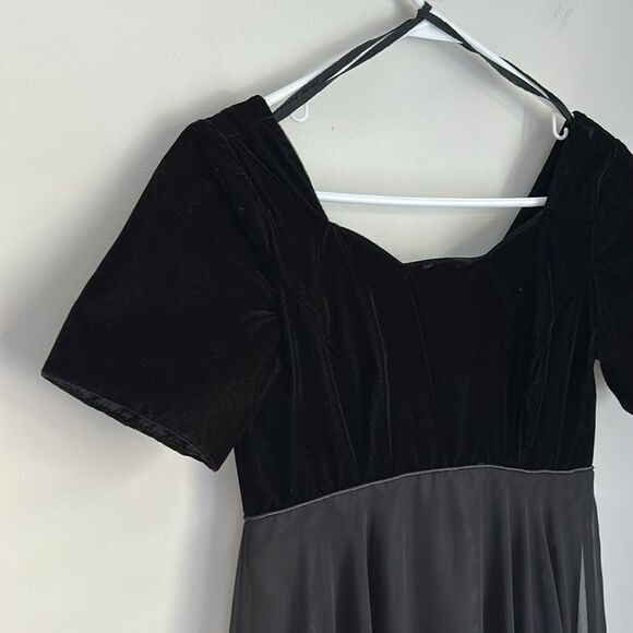 VTG Stage Accents Women Dark Romantic Whimisgoth Fairy Grunge Velvet Dress Sz.4 - Picture 3 of 10